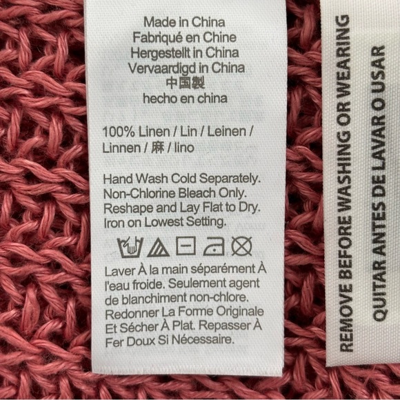 J.Crew Linen Beach Sweater NWT Dusty Rose Ribbed Oversized Relaxed-fit L - Picture 6 of 6